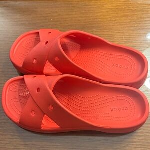 CROCS Bright Red Slide Sandals